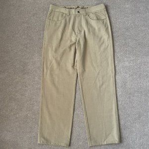 Tommy Bahama Pants Mens 34x34 Beige Khaki Lyocell Cotton Casual ACTUAL 34x31